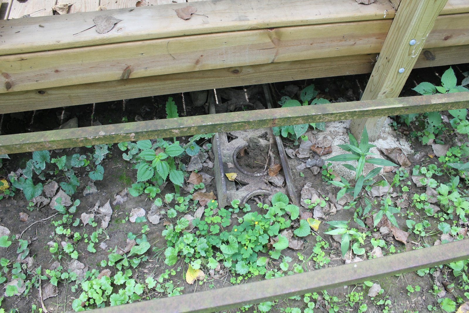 Missing portal bracing, stored beneath bridge